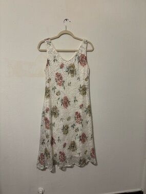 connected apparel White Lace Floral Dress